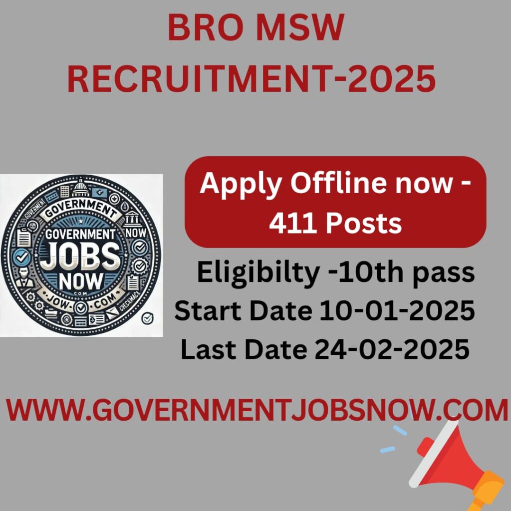 BRO MSW Recruitment 2025