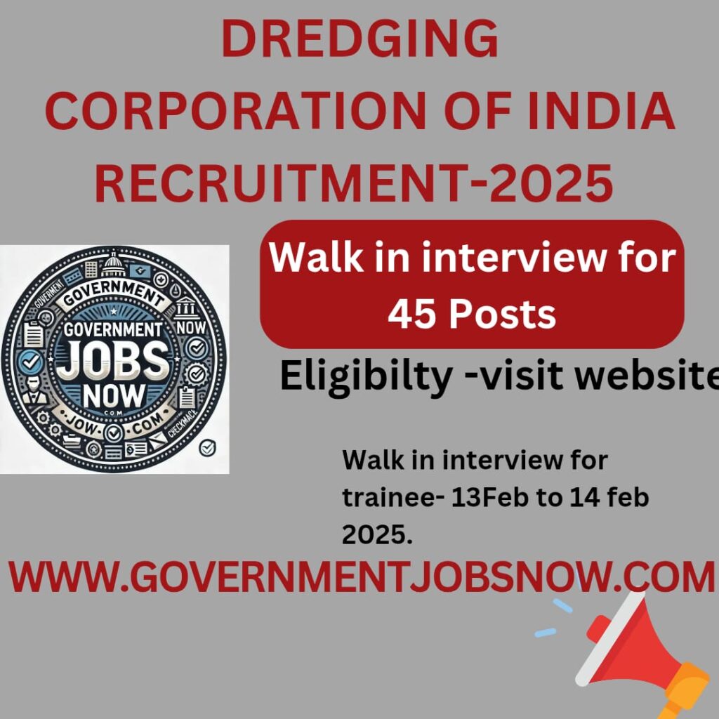 Dredging Corporation of India Recruitment 2025