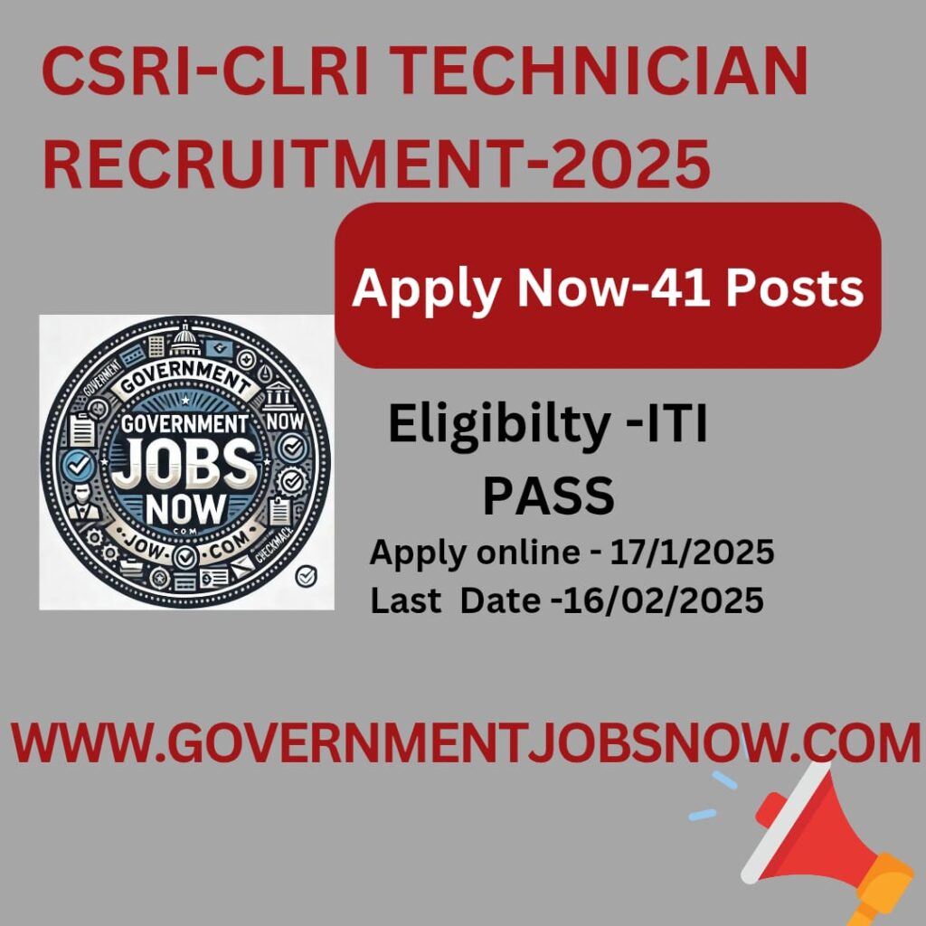 CSIR-CLRI Technician Recruitment 2025