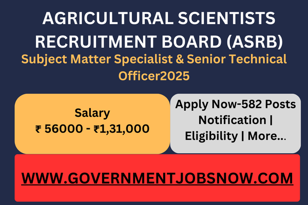 ASRB SMS, STO Recruitment 2025