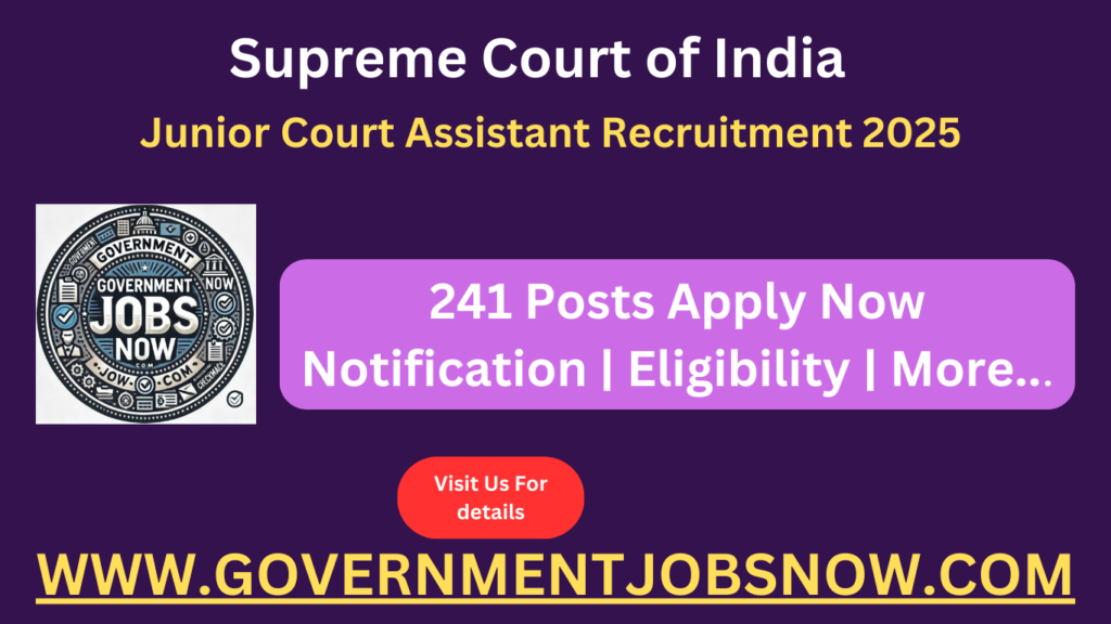 Supreme Court Assistant Recruitment 2025 