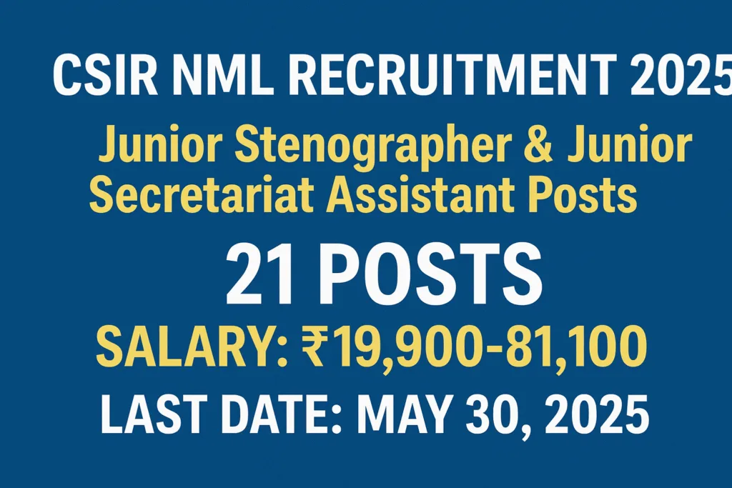 CSIR NML Recruitment 2025