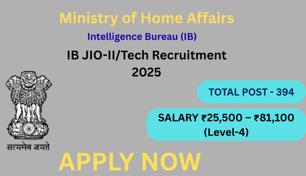 IB JIO -IITech Recruitment 2025