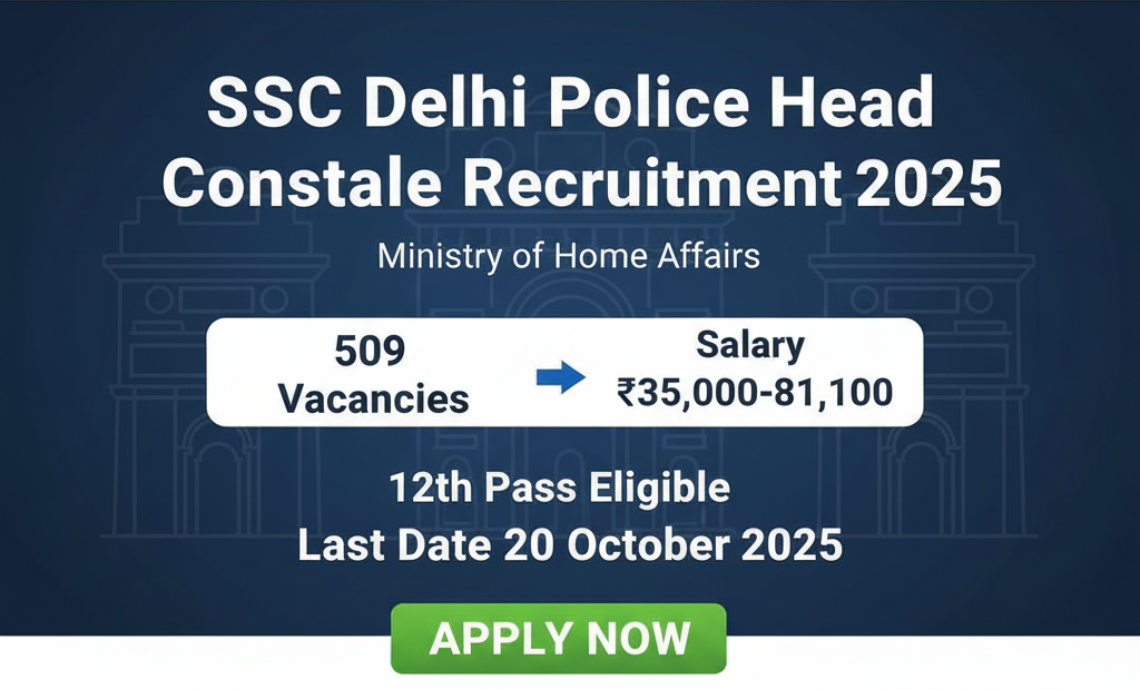 SSC Delhi Police Recruitment 2025: Apply Online for 509 Vacancies 1 SSC DELHI POLICE RECRUITMENT 2025