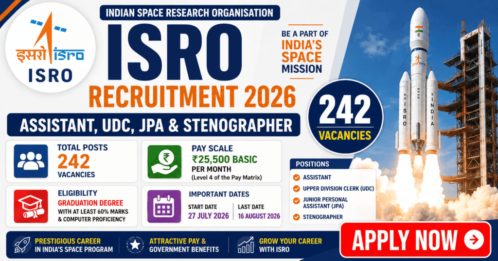ISRO Office Staff Recruitment 2026