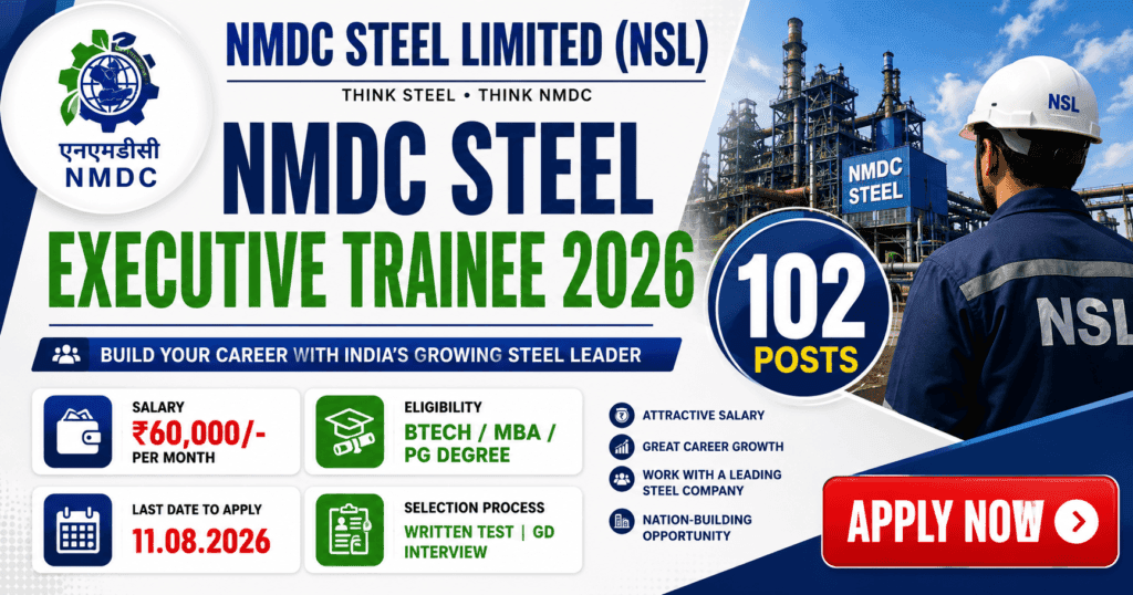 NMDC Steel Executive Trainee 2026